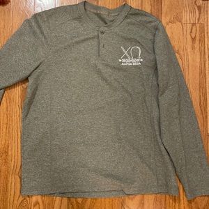 CHI OMEGA embroidered grey henley